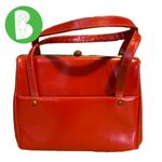 VINTAGE CIRCA 1960’S JANA RED LEATHER KISS LOCK SATCHEL BAG W/CHANGE PURSE Photo 1