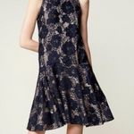 Eliza J Floral Lace Sleeveless Drop Waist Hi Low Dress Blue Tan 6 Photo 0
