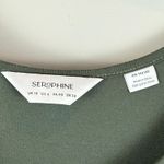 Seraphine Maternity Midi Dress Women's 10 Olive Green Satin Stretch Nursing Size undefined Photo 5