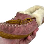 L.L.Bean Wicked Good Shearling Lined Suede Moccasin Slippers Ash Rose Womens 5M Photo 9