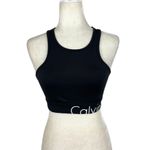Calvin Klein Performance Seamless Medium Impact Racerback Sports Bra Black Small Photo 9