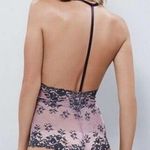 Free People  Lace Bodysuit Too Cute to Handle Plunge Lingerie Sexy, Purple Medium Photo 1