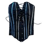 Shirley of Hollywood Corset Exposed Metal Rib Basque Size 32 Black Photo 0