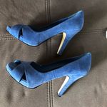 Nine West NWT Royal Blue Leather Suede Heels S7.5 Photo 3