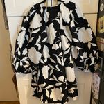 Kate Spade  Target New Classic Rose Poplin poof Sleeve Mini Dress black white Photo 2