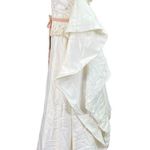 Classics by Eden Womens Wedding Gown Dress Strapless Lace and Jeweled Size 8 Tan Photo 8