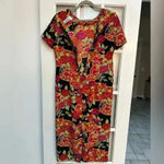 Kathie Lee Collection Vintage  | Floral Sheath Midi Dress Size 12 Large L Photo 2