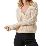 ASTR  NWT Small Wrap Front Pointelle Sweater In Cream - $79 Retail Photo 0