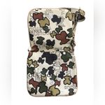 Tous  Crossbody Handbag Multi~Color Front Zipper Pocket Logo Charm Tan Green Rust Photo 2