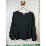 Akemi + Kin  Black Balloon Sleeve Top - Size - Large Photo 5