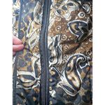 Requirements Quilted Jacket Womens Large Brown Tan Paisley Lightweight Boho Chic Photo 5