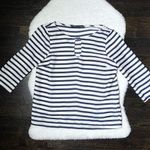ZARA  Navy and White Stripe 3/4 Sleeve Blouse Photo 0
