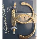 Universal Threads Universal Thread 3 Pair Hoop Earrings Gold Silver Tone Hinged Hammered New Photo 3