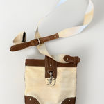 CHAPS  Crossbody Bag Cream Ivory Faux Leather Canvas‎ Purse Handbag Resort Photo 0