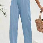 SheIn VCAY Solid Paperbag Waist Wide Leg Pants Photo 0