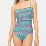 J.Crew  Smocked Ella One Piece Swimsuit Resort Vacation Regal Rose Small Photo 0