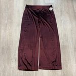 White House | Black Market The Wide Leg Maroon Velvet Pants - Size XL Photo 3
