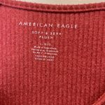 American Eagle  Outfitters Red soft and sexy plush waffle Top. Size large. Photo 2