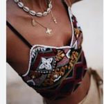 ZARA  crop top black with embroidered pattern Photo 1