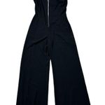 D. Exterior Black Jumpsuit Deep V Photo 4