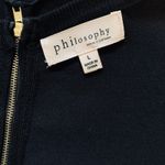 Philosophy Republic Clothing Black Long Sleeve Crew Neck Zip Back Sweater Top L Size L Photo 9