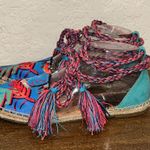 Circus by Sam Edelman Sam Edelman Circus Tropical Floral Print Rope Lace Up Espadrille Sandal Shoes Photo 3