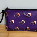 Coach  Purple Wristlet Wallet with Floral Pattern Photo 0