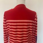 CAbi Cranberry Picnic Red Stripe Button Cardigan Style 5446 Size M Photo 9