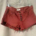 Free People | Red Distressed Jean Shorts | 25 Photo 0