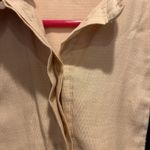 ZARA  Woman Popover Blouse Peach Black Piping Large Mod‎ Boho Flowy Career Photo 4