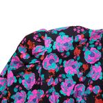 ZARA Mini Dress Womens XS V-Neck Floral Draped Long Sleeve Padded Shoulders 80s Photo 10