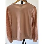 On Twelfth Peach Lace Sweater Puff Long Sleeves Size Small  Photo 4