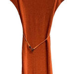 NEW YORK & COMPANY Orange Metallic Belted‎ Sweater Dress Size XS Photo 0