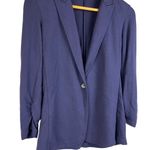Theory 3/4 Sleeve Buttery Soft Modal Navy Single Button Blazer Size Small Photo 2