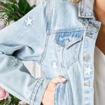 Star Embroidery Light Wash Blue Denim Jacket Size S Photo 1