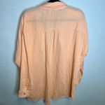 LOFT Outlet Womens XL Button Down Shirt Peach Orange Gauze Long‎ Sleeve Top Photo 2