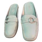 st. john's bay St. John’s Bay Blue Leather Flex Form Slip On Mule Slide Size 7 Photo 2