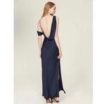 Fame and Partners  Francois Gown navy blue silky cocktail dress Size 14 Photo 1