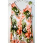 Anthony Original Coral Green Floral Chiffon Overlay Maxi Dress Size Small Photo 7