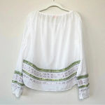 Tory Burch Madeline Sequin Peasant Blouse 100% Cotton Size 6 Photo 12