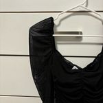 Princess Polly Asher Bodysuit Black Long sleeve Ruched Mesh Photo 6