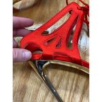 Jessica Rich Women's Red Leather Sole Tie Satin Stiletto Heel Sandal Size 38 S2 Photo 3
