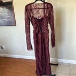 House Of CB  'Gaia' Claret Lace Midi Dress NWOT size L Photo 6