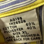 Vintage Napa Valley Embroidered Short Sleeve Button Up Blouse Striped Shirt XL Yellow Photo 11