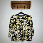 Caribbean Joe Petite XL Floral Print V Neck 3/4 Sleeve Knit Top Blouse Photo 1