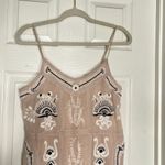 Anthropologie Maeve Embroidered Art Deco Beige Lace Trim Slip Dress Medium Photo 5