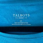 Talbots  Blue Short Sleeve Relaxed T-shirt 100% Cotton Women’s Size 2X Photo 2