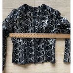 Metrostyle Snake Print Genuine Leather Jacket Black &‎ White Pattern Size 4 Photo 2