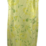 Coldwater Creek  Size 18 Floral Silk Dress Zip Back Sleeveless Lined Green Yellow Photo 0
