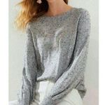 Loft Plus Gray Black Marled Speckled Crew Neck Lightweight Knit Sweater Top Photo 0